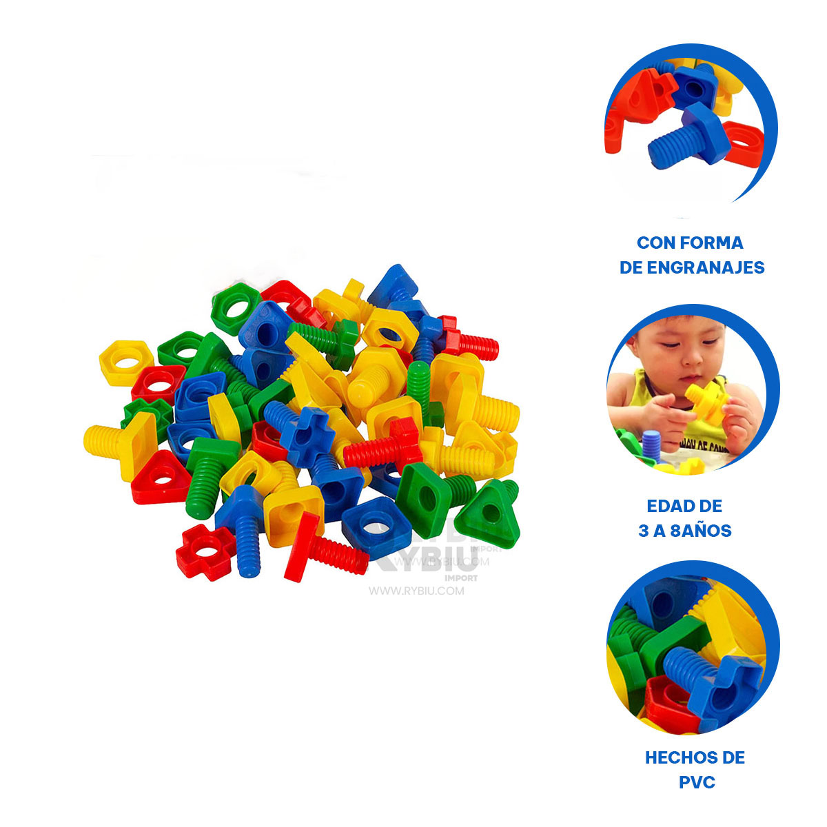 BLOQUES EDUCATIVOS Y SEGUROS TONO MULTICOLOR Y+GIFT STICKERS - 3