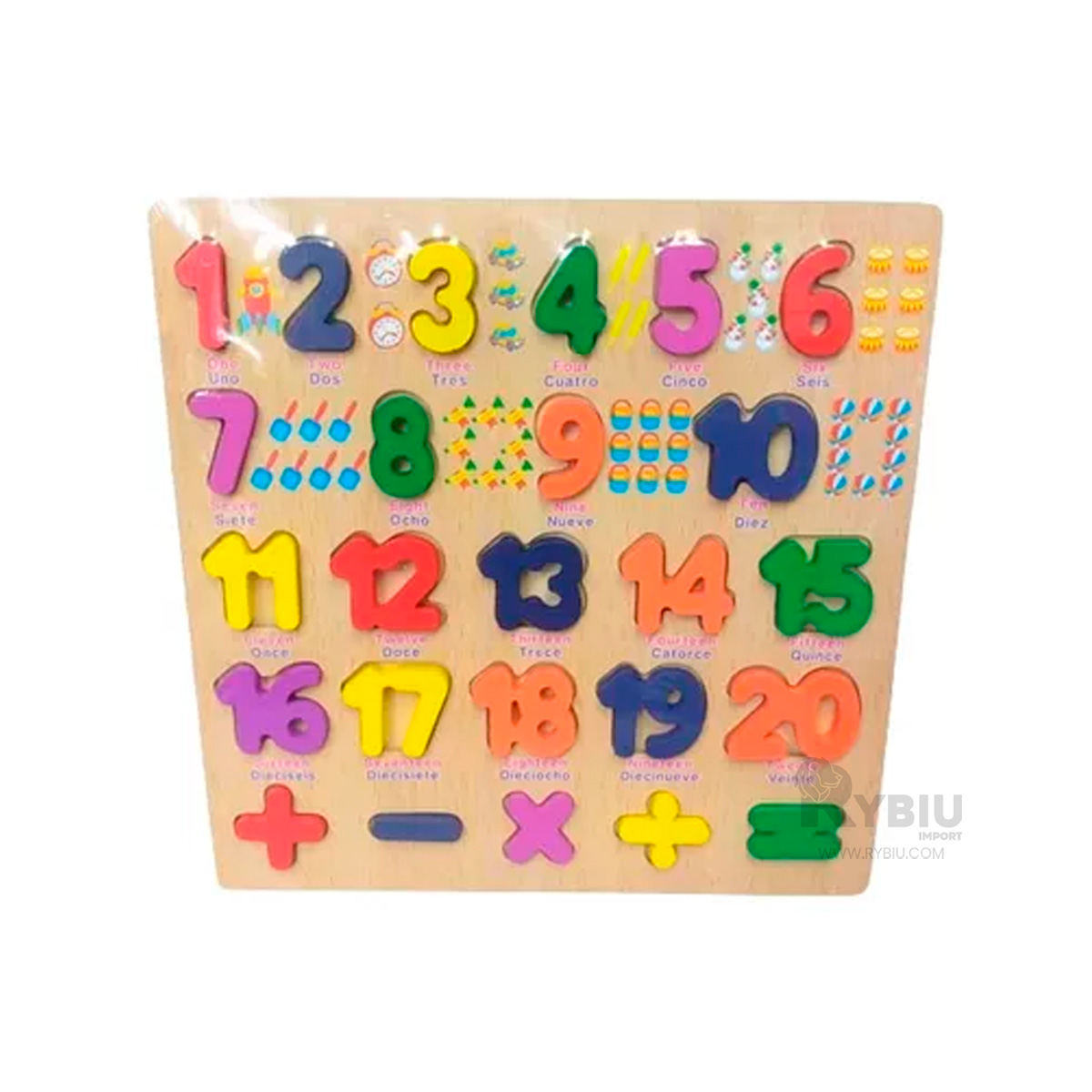 NUMEROS Y SIGNOS DE MADERA ENCAJABLES Y+ENVOLTORIO DE REGALO - 2