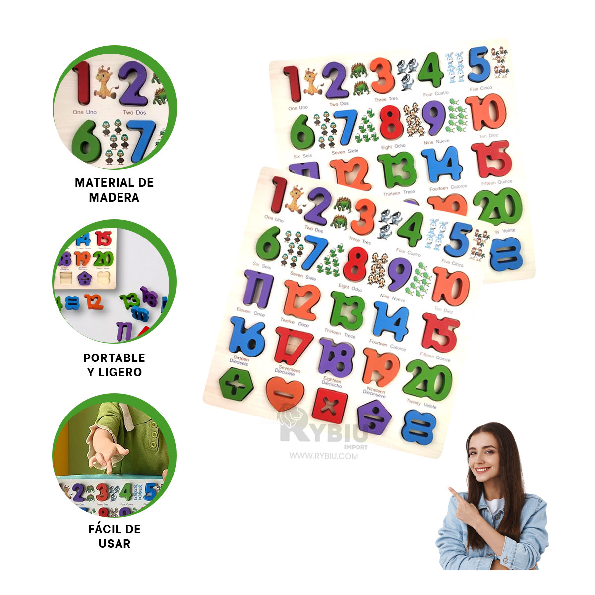 NUMEROS PARA APRENDIZAJE EN MADERA Y+GIFT MINIAGENDA - 2