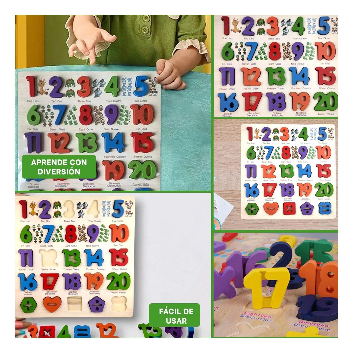 FORMATO DIDACTICO DE MADERA CON PIEZAS ENCASJABLES PARA APRENDER FORMAS Y+POST IT - 5