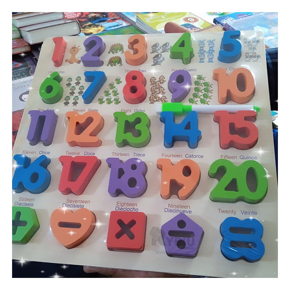 JUEGO NUMERICO HECHO DE MADERA PARA NIÑOS Y+PAPEL DE REGALO - 1