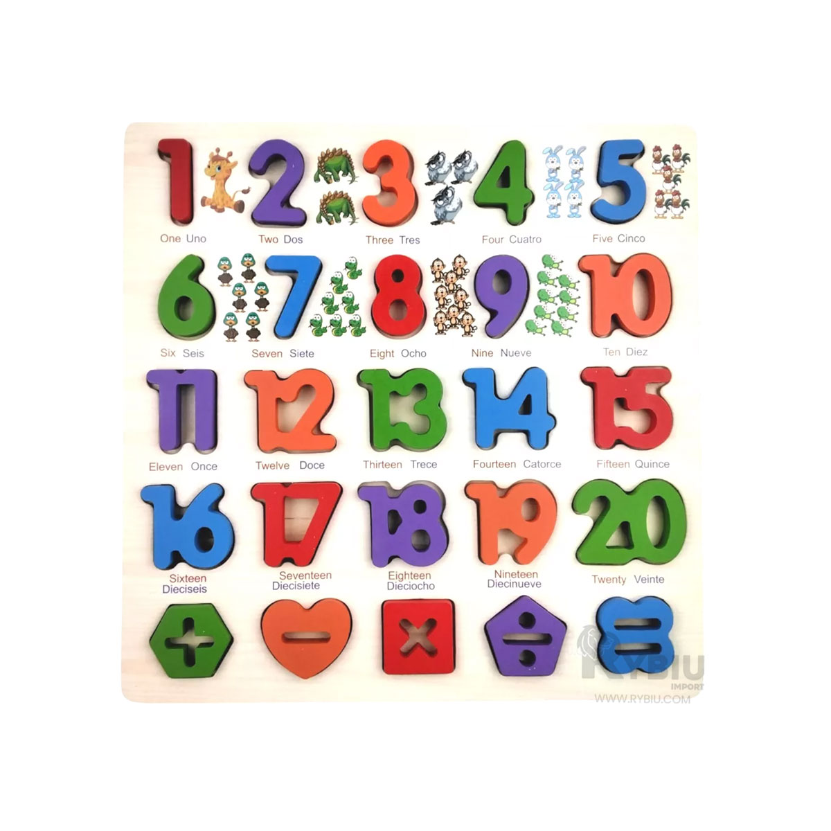 JUEGO NUMERICO HECHO DE MADERA PARA NIÑOS Y+PAPEL DE REGALO - 4