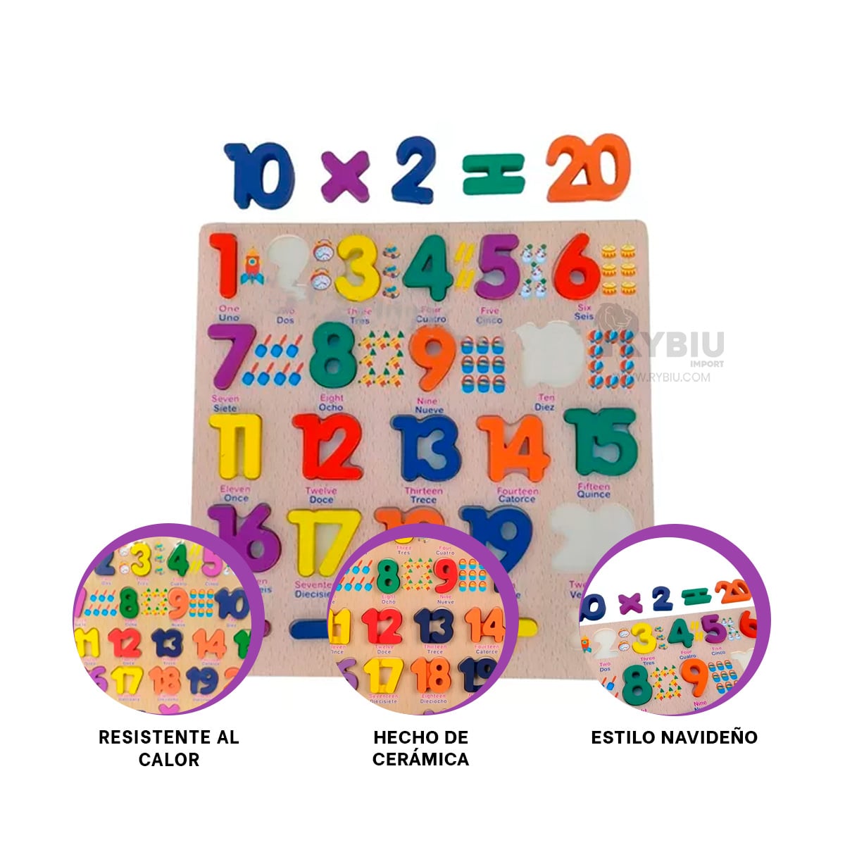 JUEGO DE NUMEROS ENCAJABLES DE MADERA Y+REGALO AGENDITA - 3