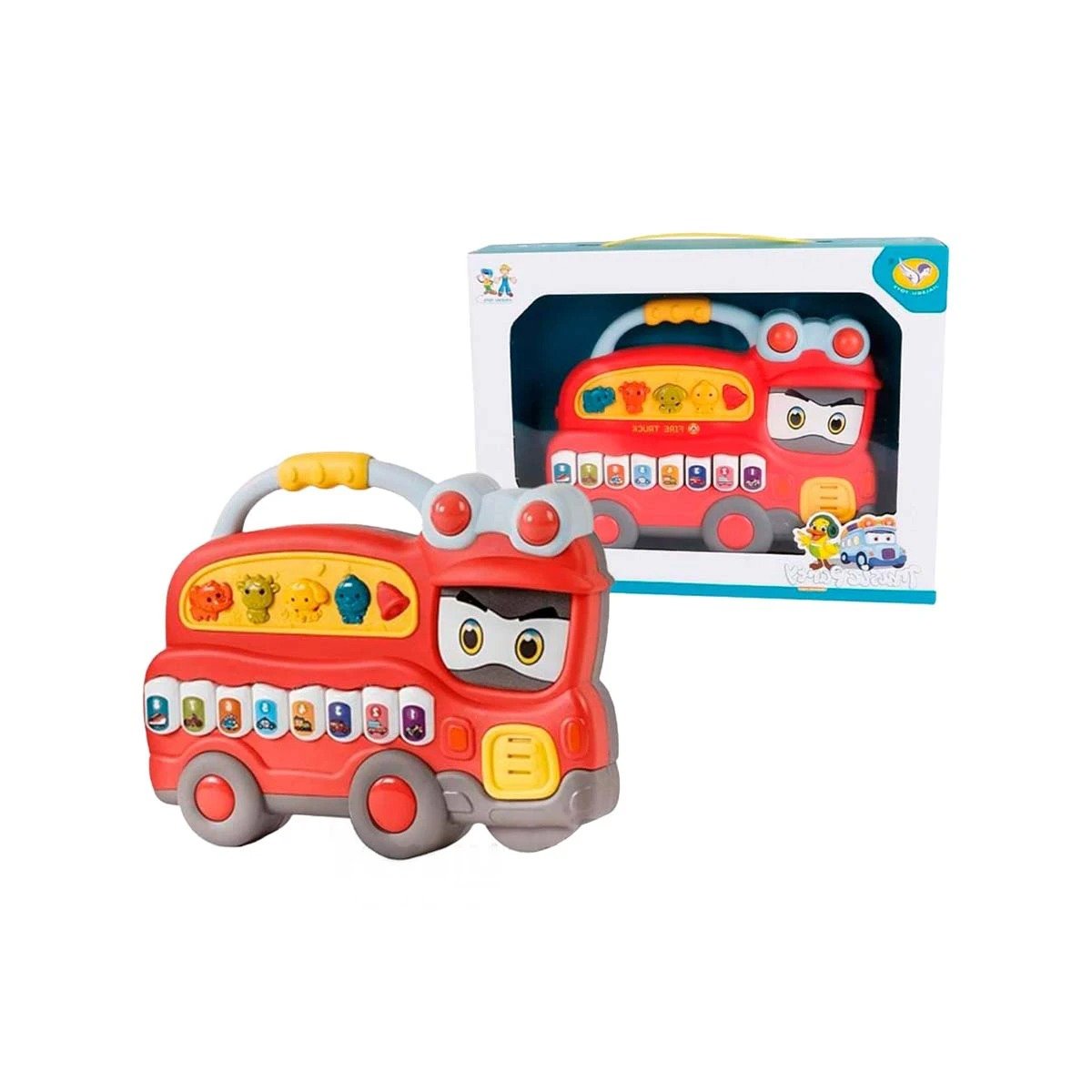 CENTRO SONORO CAMION DE BOMBEROS CON TECLAS MUSICALES PARA CASA ROJO Y+LIGAS REGALO - 3