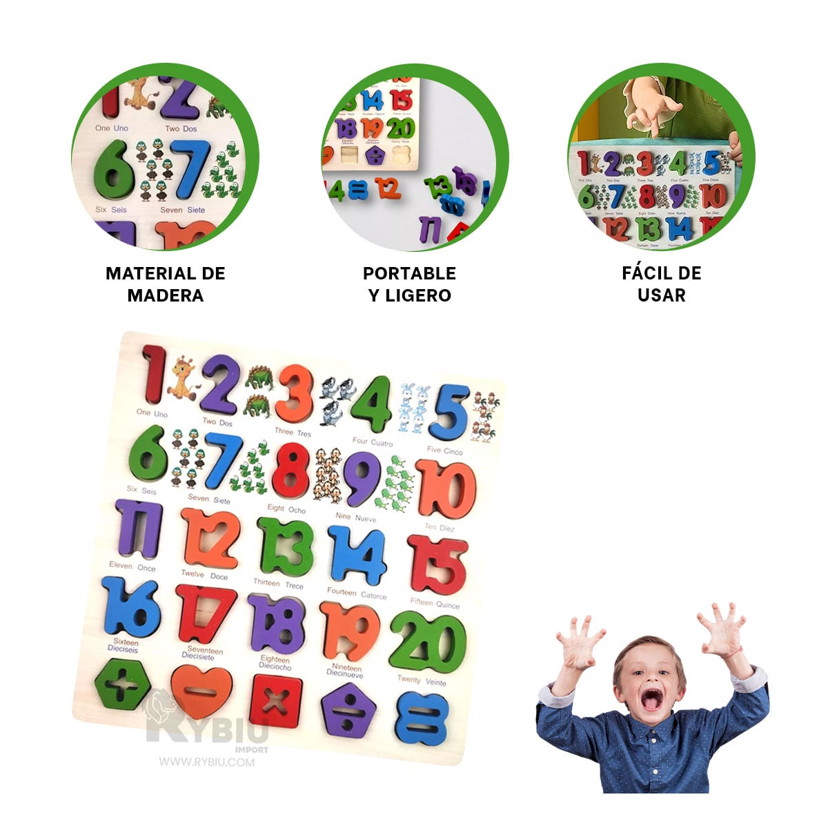 JUGUETE FACIL PARA NIÑOS MADERA Y+REGALO LIGAS PARA PEINAR - 2