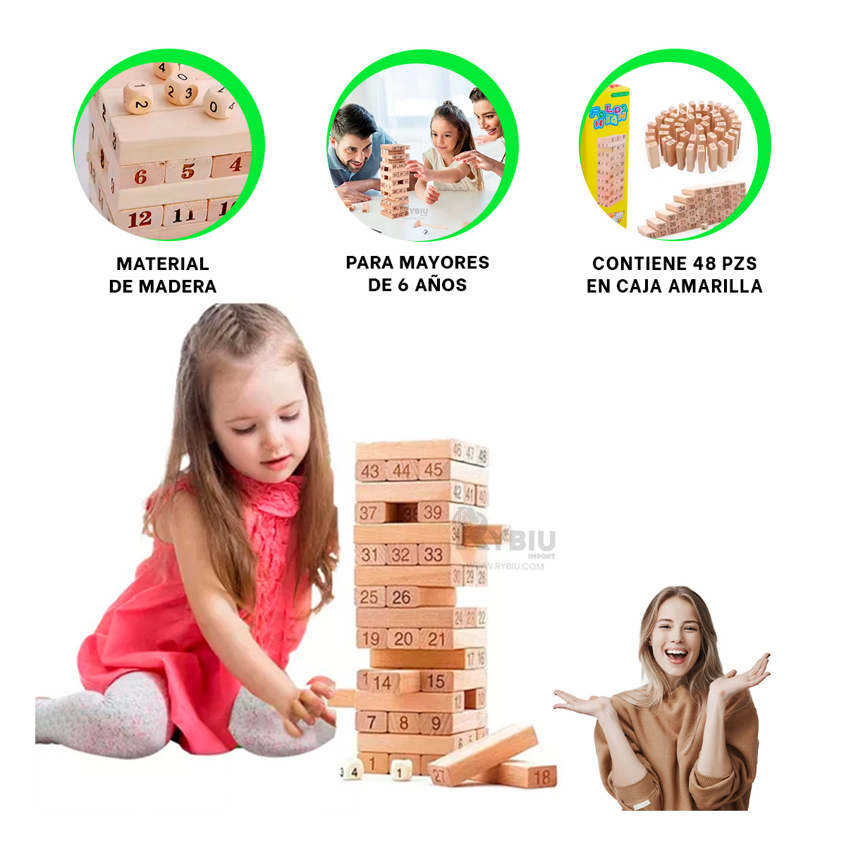 JUEGO DE EQUILIBRIO JENGA EN COLOR MADERA Y+GIFT MINIAGENDA - 3