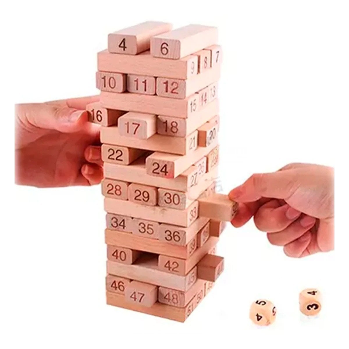 TORRE DE MADERA 48 PZAS EN CAJA AMARILLA PARA JUEGOS EN CASA Y+PAPEL REGALO - 3