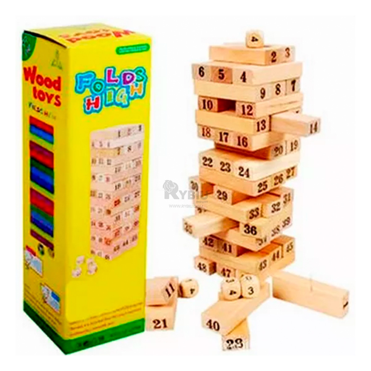 JENGA DE NUMEROS EN COLOR MADERA Y+REGALO AGENDITA - 1