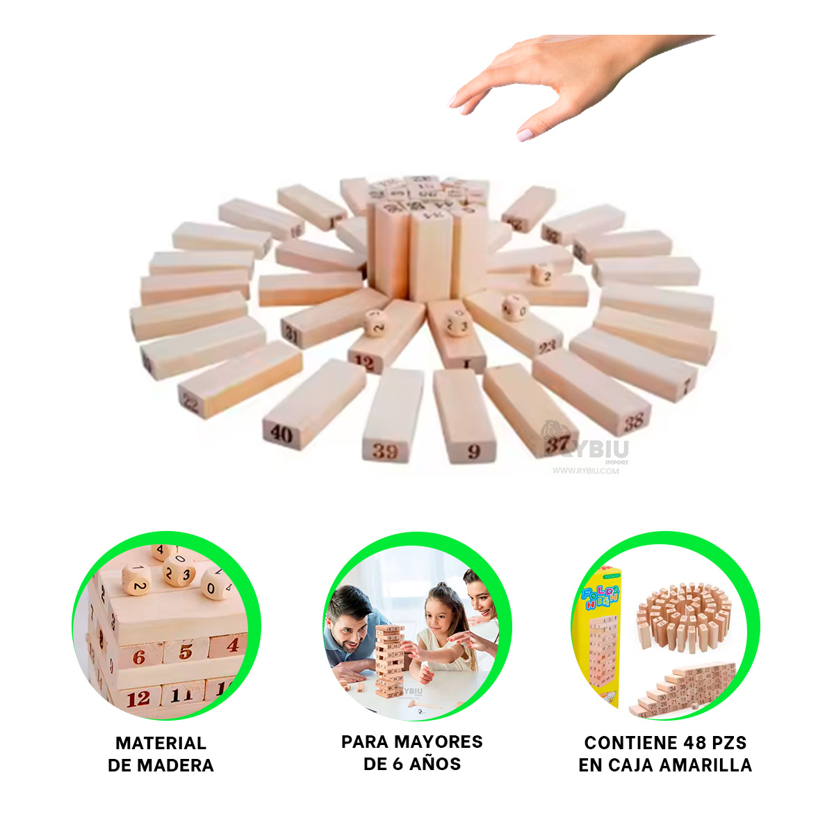 ENTRETENIMIENTO PARA JUGAR MADERA Y+REGALO LIGAS PARA PEINAR - 3