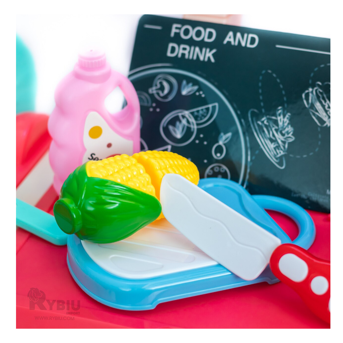 SIMULADOR PORTATIL DE COCINA EN ROSADO Y+PAPEL DE REGALO - 3
