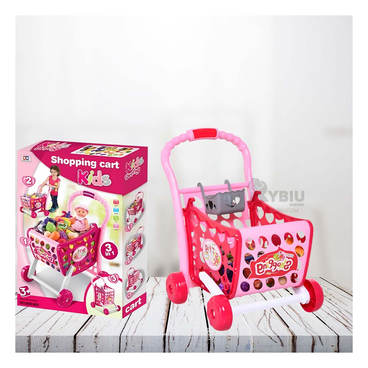 COCHE 3 EN 1 PARA CHICOS EN ROSADO Y+ENVOLTORIO DE REGALO - 2