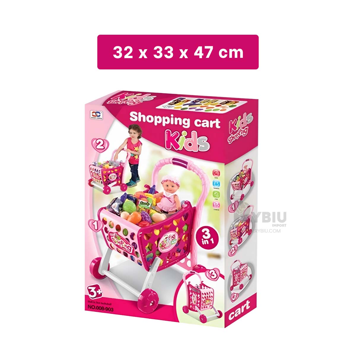 CARRO DE COMPRAS MODELO REAL ROSADO Y+POST-IT ADHESIVOS - 5