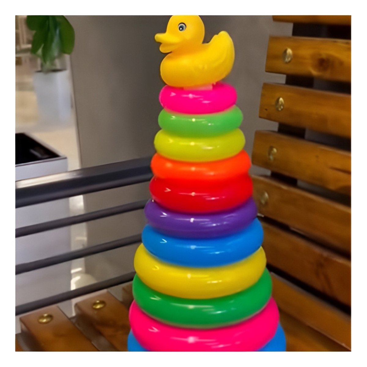 TORRE ANILLOS APILABLES DE COLORES PARA INFANTES CON PIEZAS DE ENCAJE YLIGAS REGALO - 2