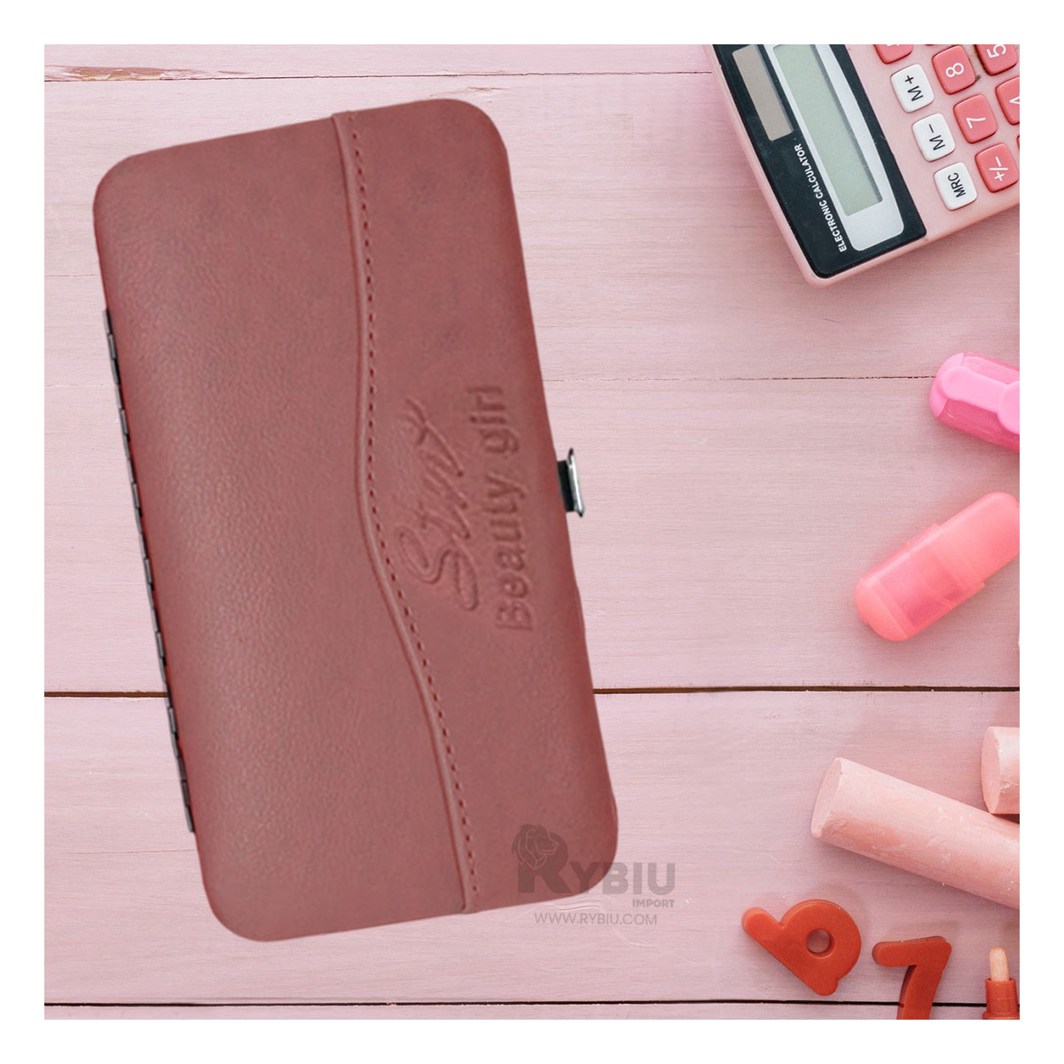 PACK PARA MANICURE RYBIU BE32610 DE COLOR GUINDA Y+POST-IT ADHESIVOS - 4
