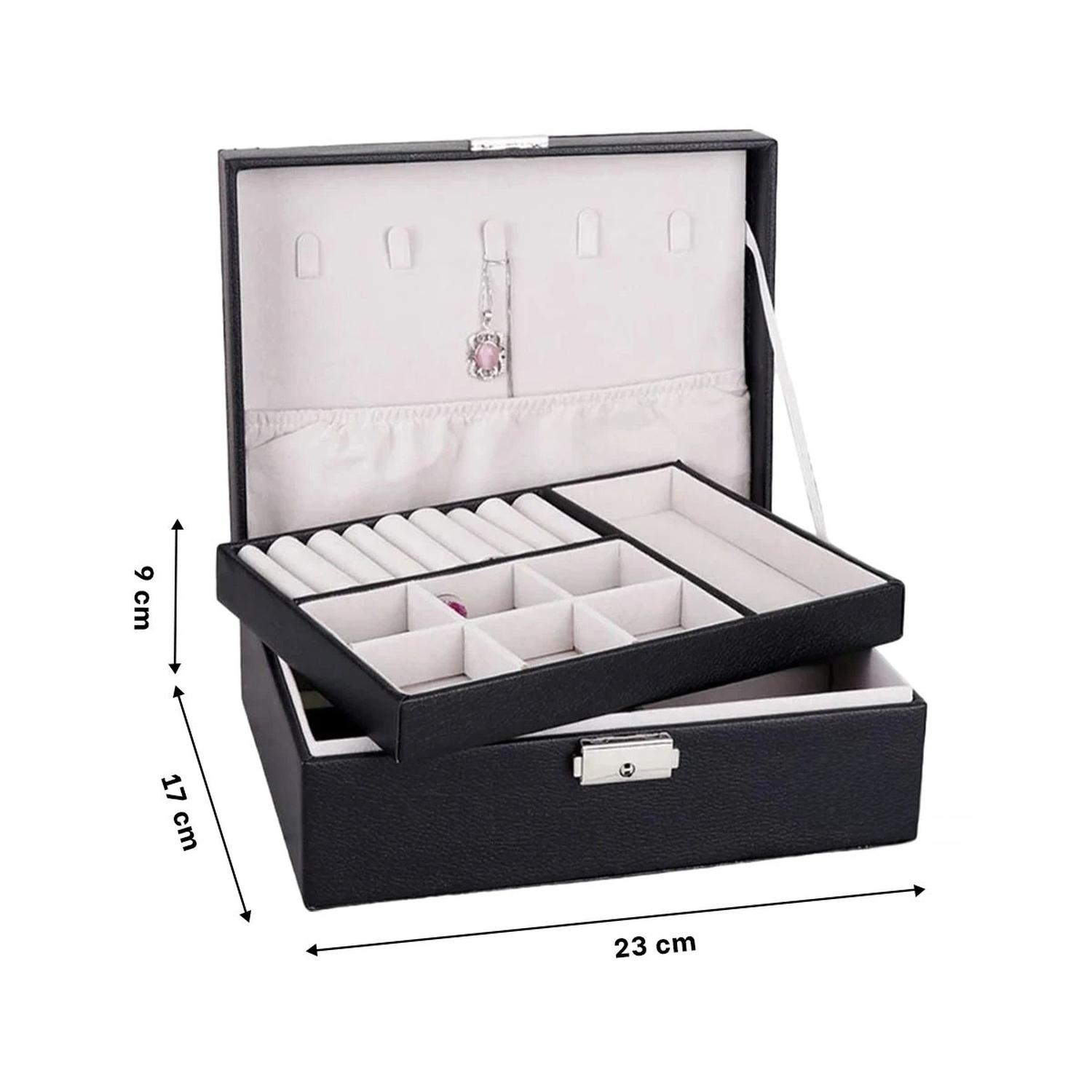 JOYERO RYBIU BE32626 CUERO ESTUCHE VERSATIL COLLARES EN + GIFT MINIAGENDA NEGRO - 5