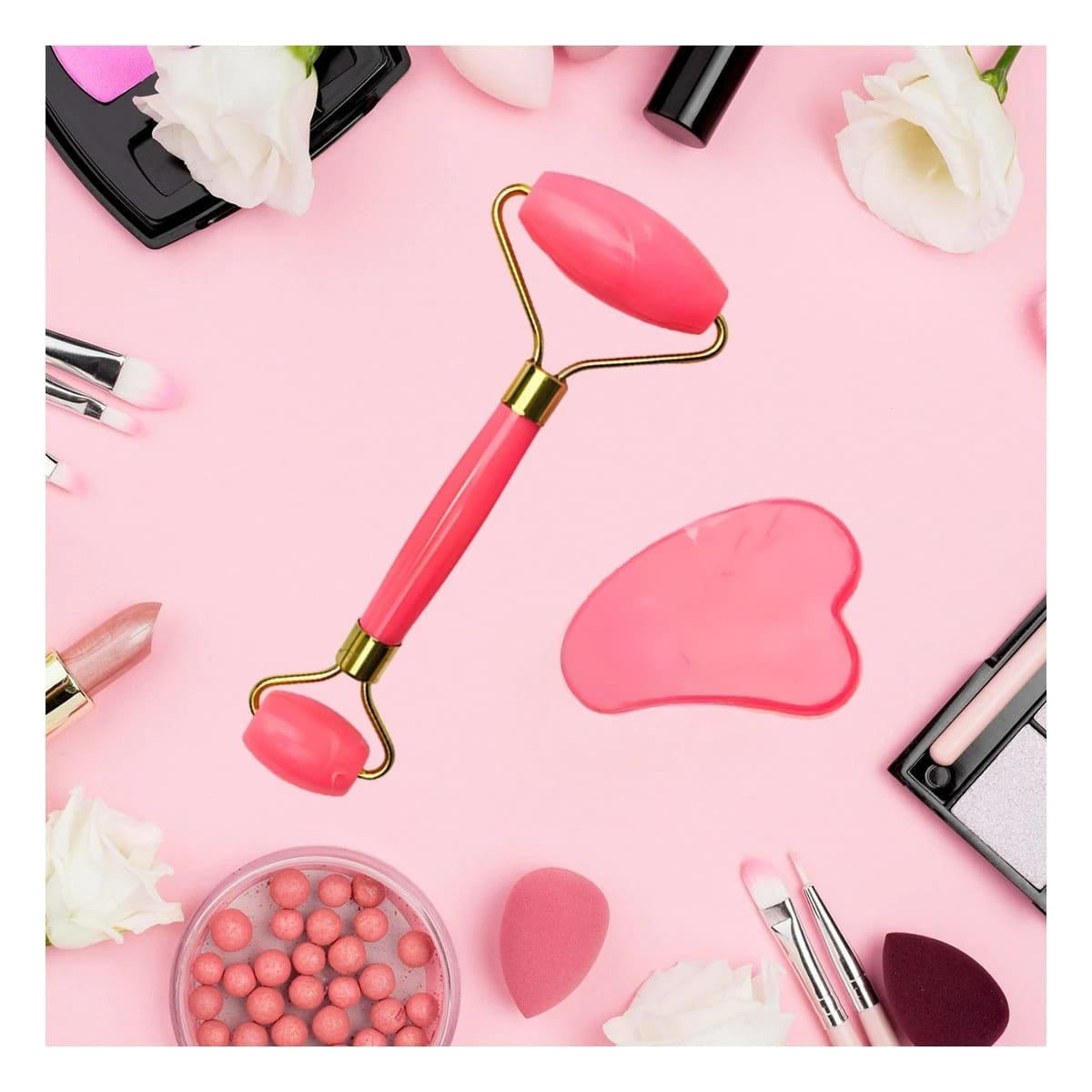 MASAJEADOR RYBIU FACIAL BE32665 SATISFACTOR MEDIDA COLOR ROSADO + POST-IT ADHESIVOS - 2