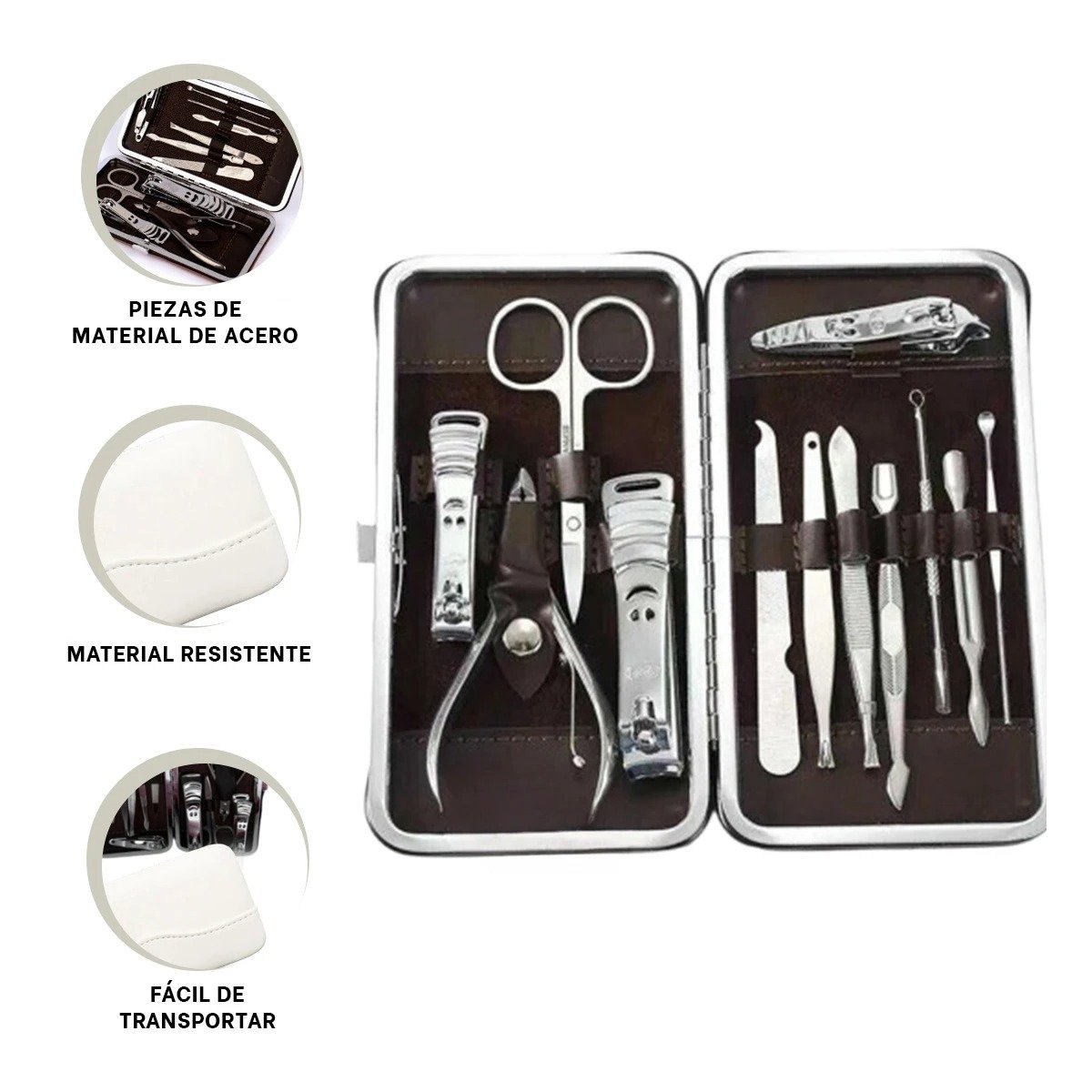 COLECCION PROFESIONAL PARA CUIDADO DE UÑAS 12 PIEZAS COLOR BLANCO - 3