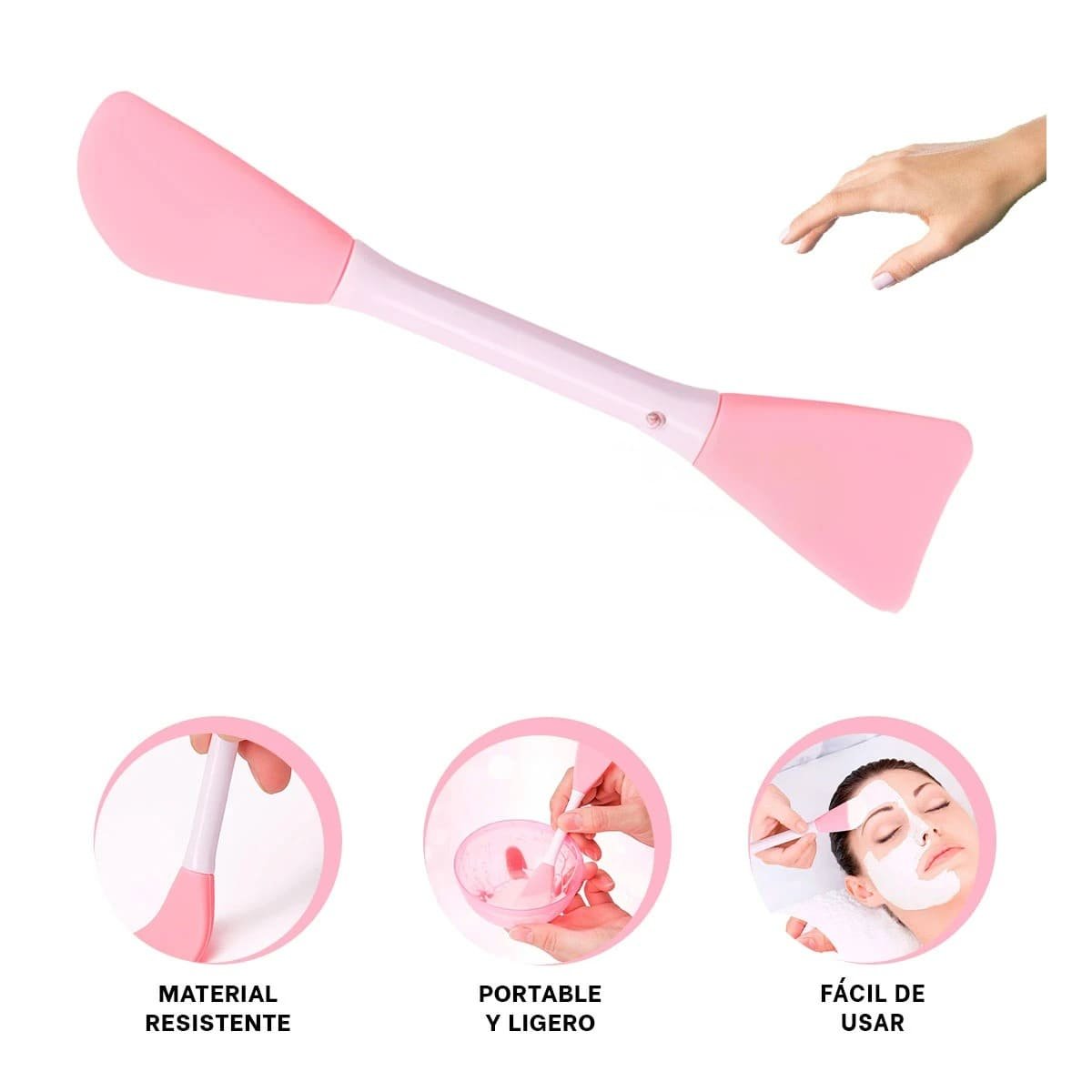 APLICADOR PROFESIONAL ROSADO PARA MASCARILLAS Y SERUMS FACIALES - 3