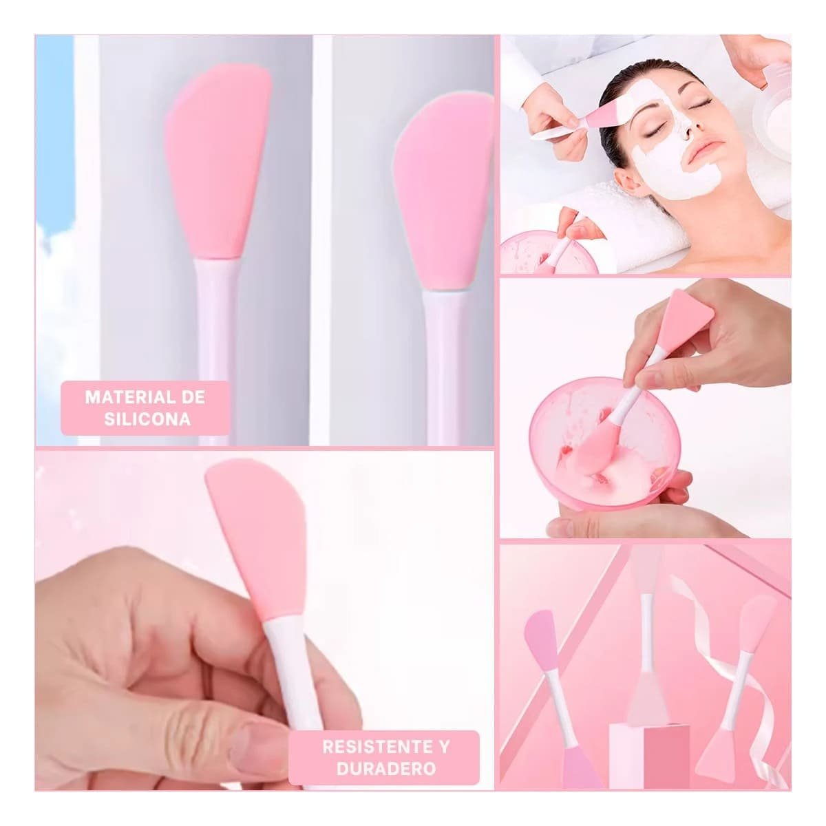 APLICADOR PROFESIONAL ROSADO PARA MASCARILLAS Y SERUMS FACIALES - 5