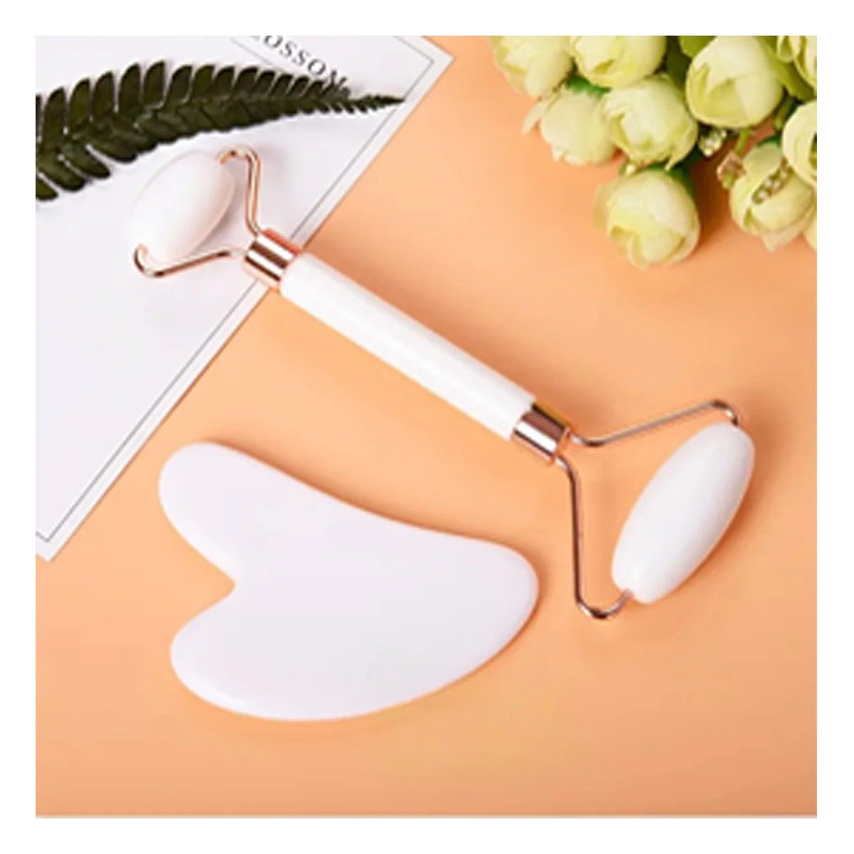 MASAJEADOR FACIAL 32574010 SET DOS JADE COLOR BLANCO - 2