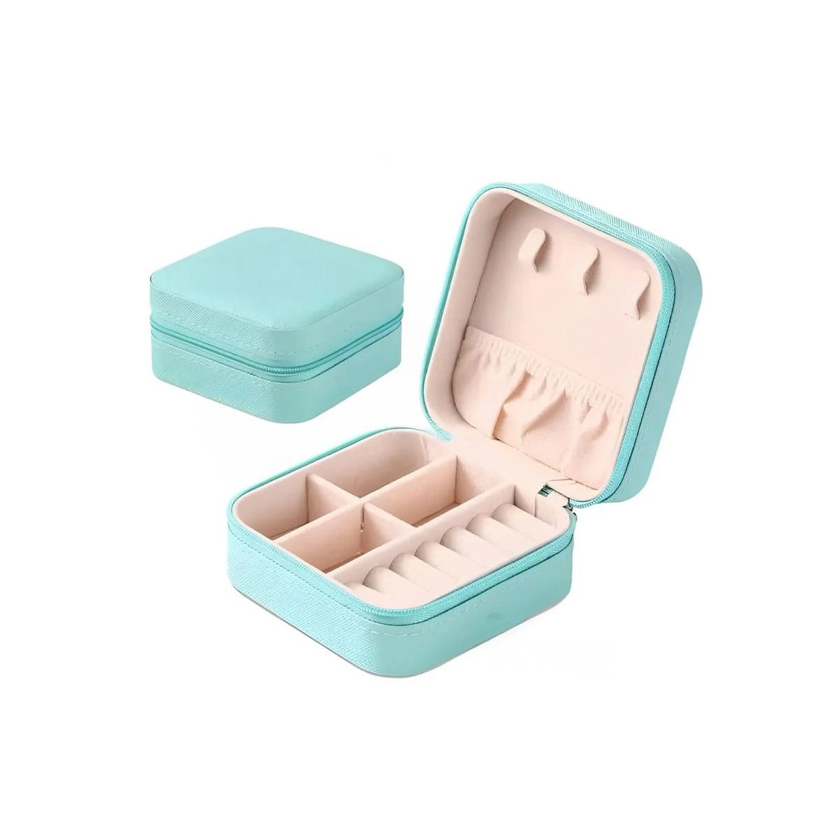 SET JOYERO RYBIU BE32254 VERDE GUARDAJOYAS REFINADO ORGANIZAR + LIGAS REGALO - 3
