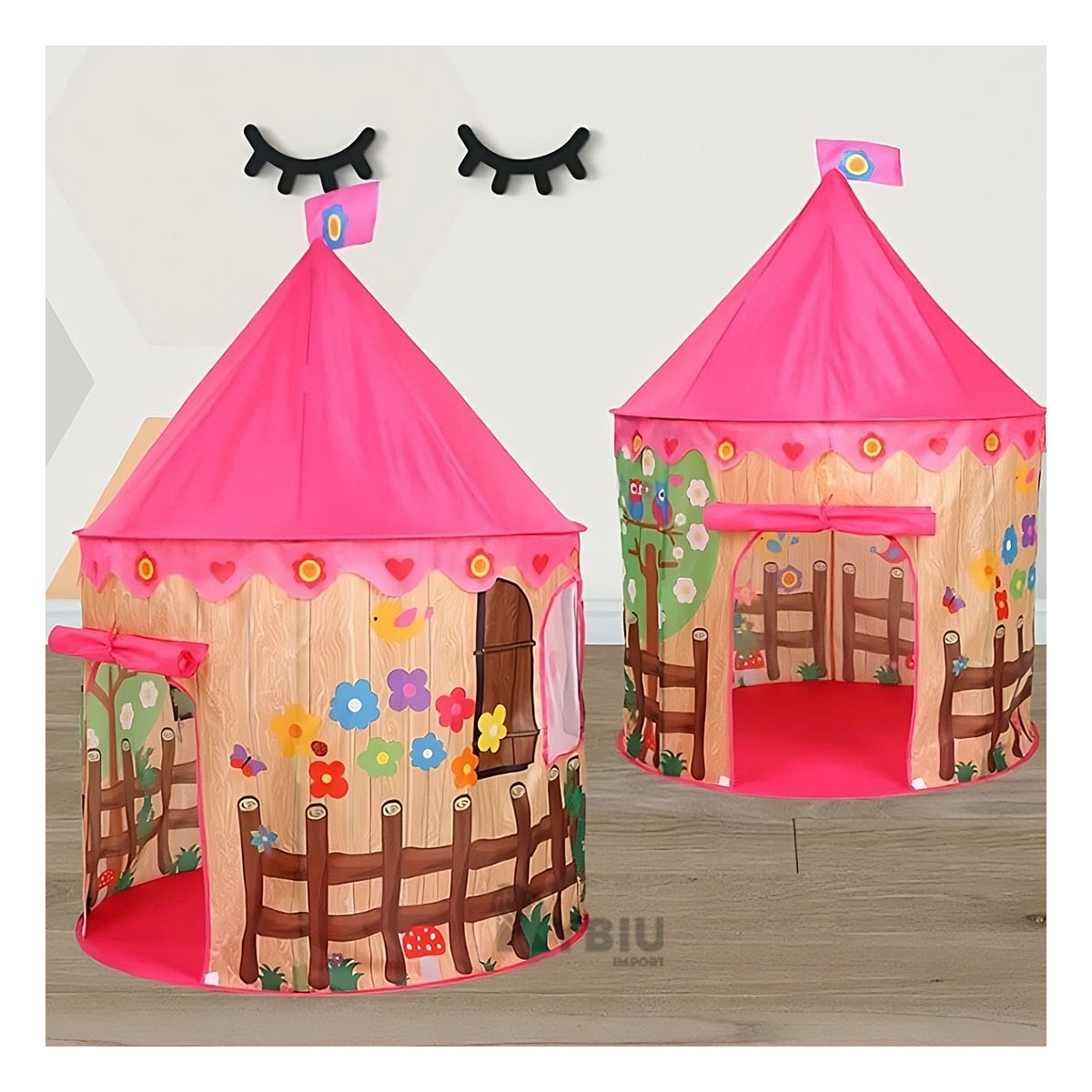 CASITA PRETTY PARA NIÑOS DE COLOR ROSADO Y+REGALO STICKERS - 3