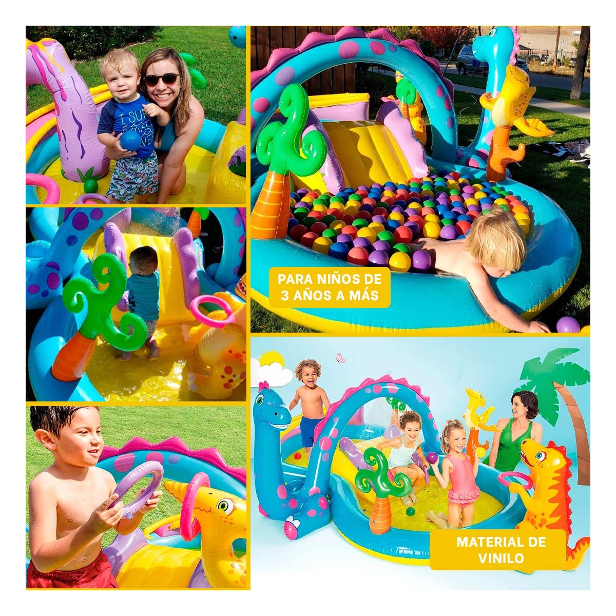 ESTACION INFANTIL INTEX 57135NP 333X229X112 CM DINOSAURIO PARA ACTIVIDADES Y+LIGAS REGALO - 5