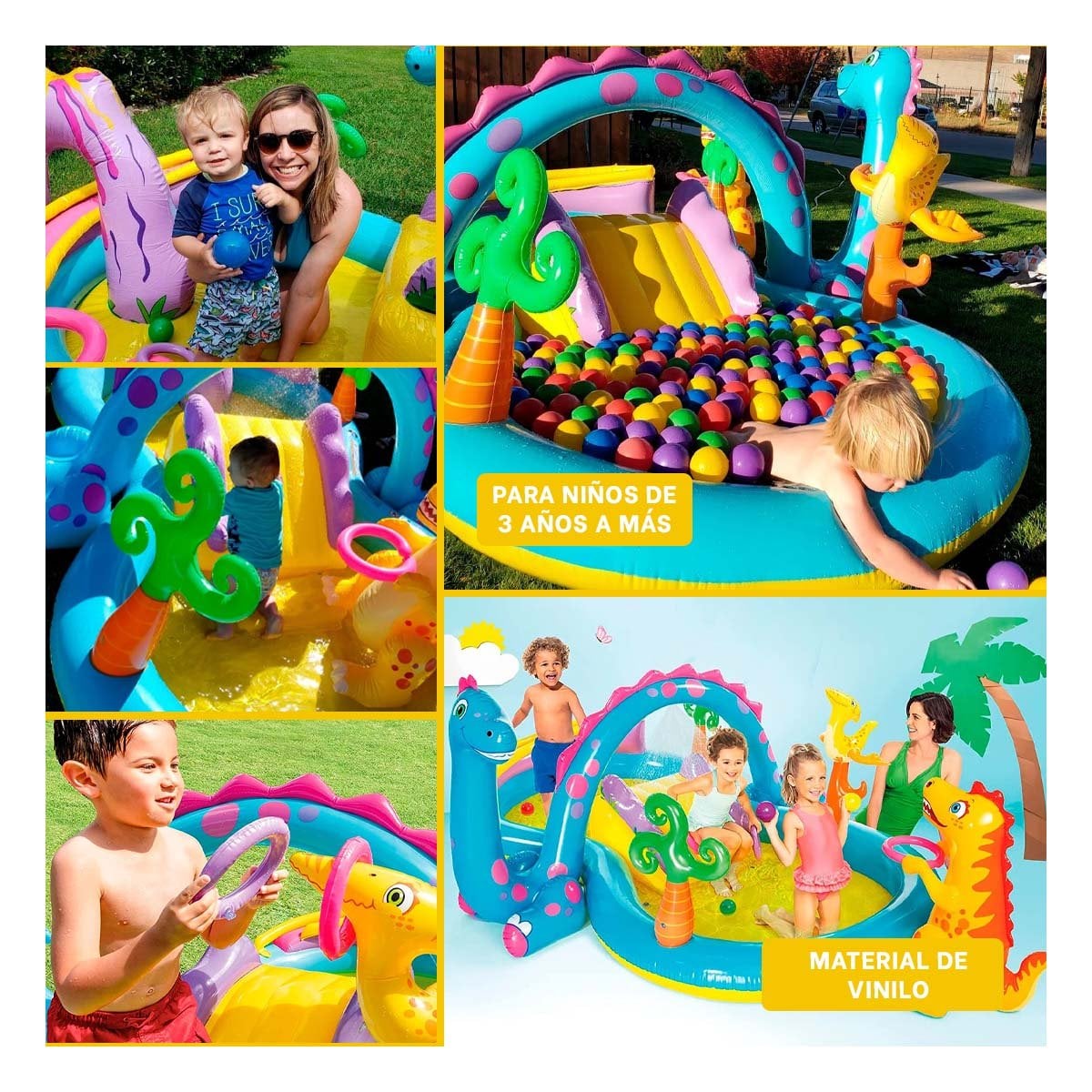 RINCON INFANTIL INTEX 57135NP 333X229X112 CM DINOSAURIO PARA DIVERSION Y+POST IT - 1