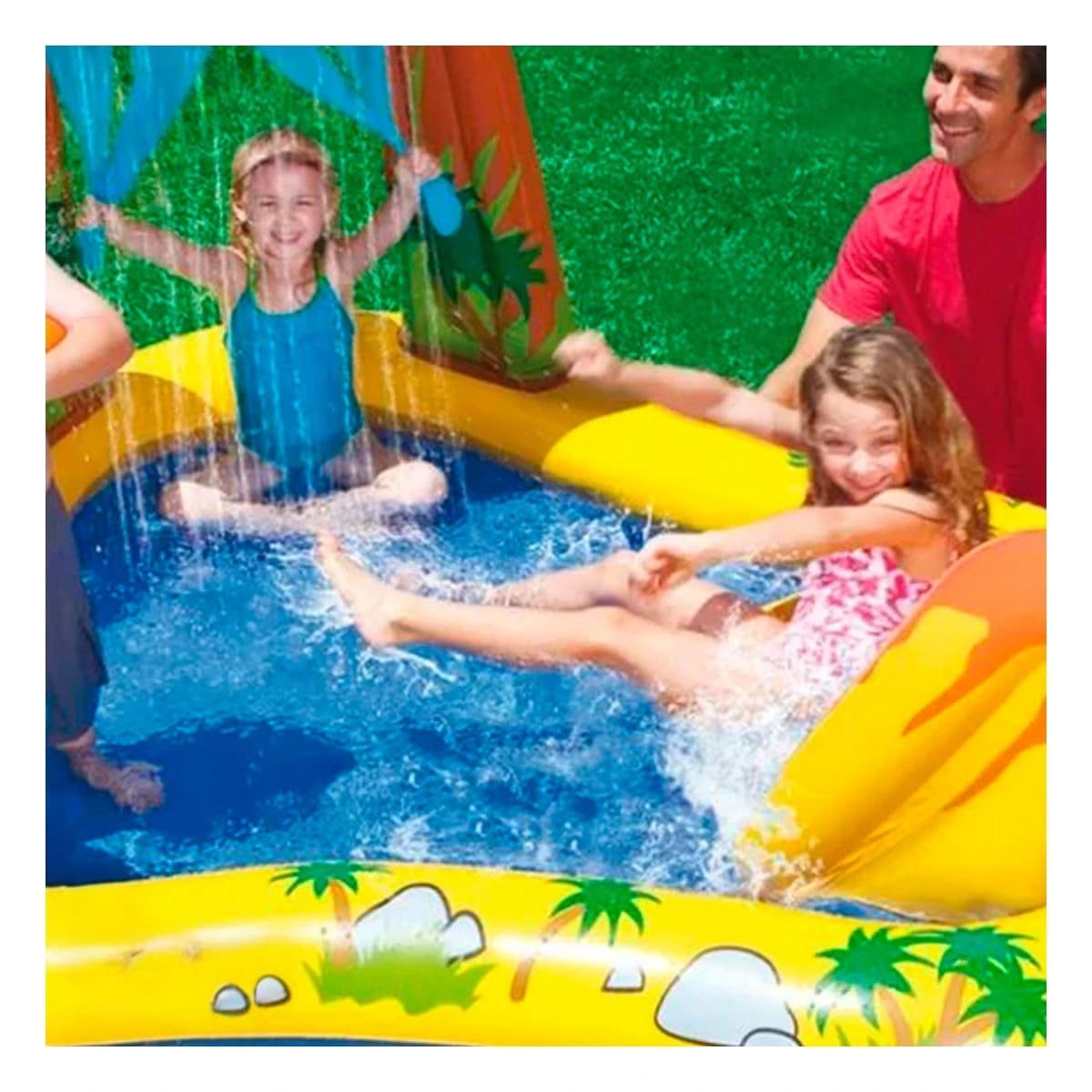 ESTACION INFANTIL INTEX 57444NP 249X191X109 CM DINOSAURIO PARA ACTIVIDADES Y+LIGAS REGALO - 1