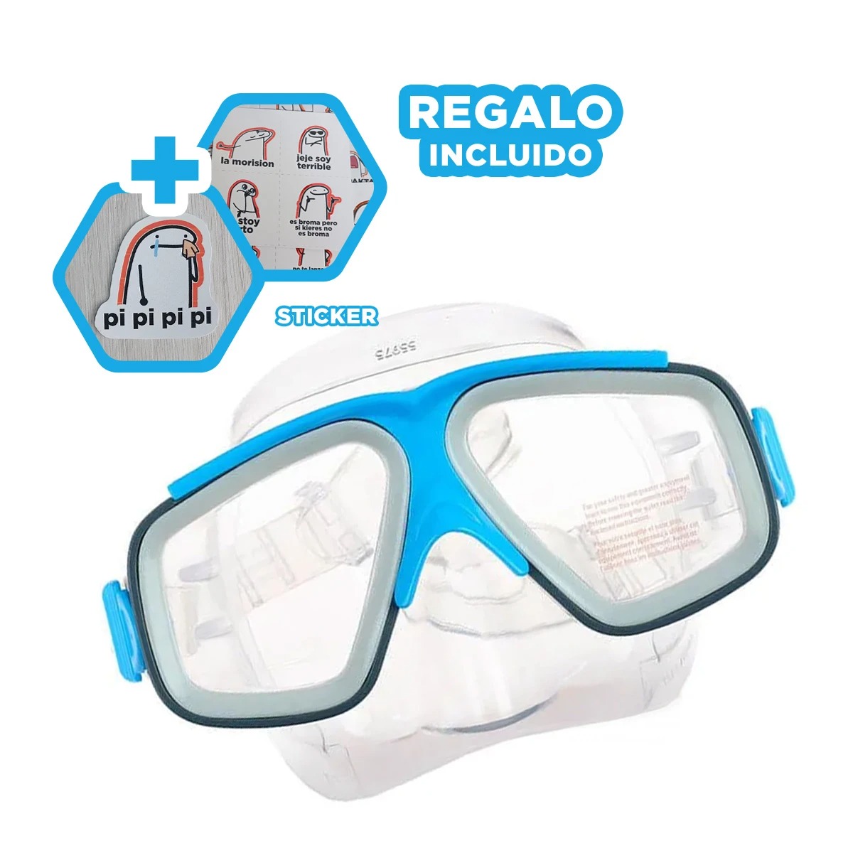 GAFAS RYBIU 55975 ESTETICAS ADULTOS + REGALO STICKERS CELESTE - 1
