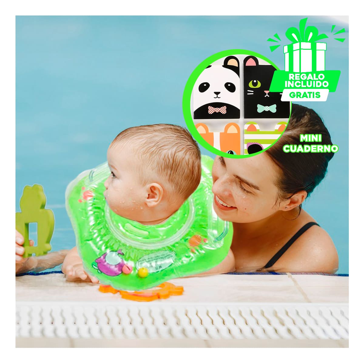 BOYA PARA USAR EN LA PLAYA EN VERDE Y+GIFT MINIAGENDA - 1