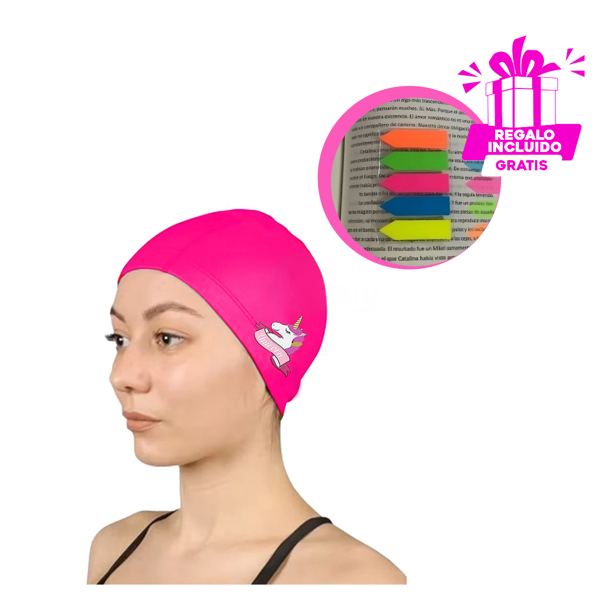 CASCO RYBIU MG-SC-4603A UNICORNIO + BANDERITAS ADHESIVAS ROSADO - 1