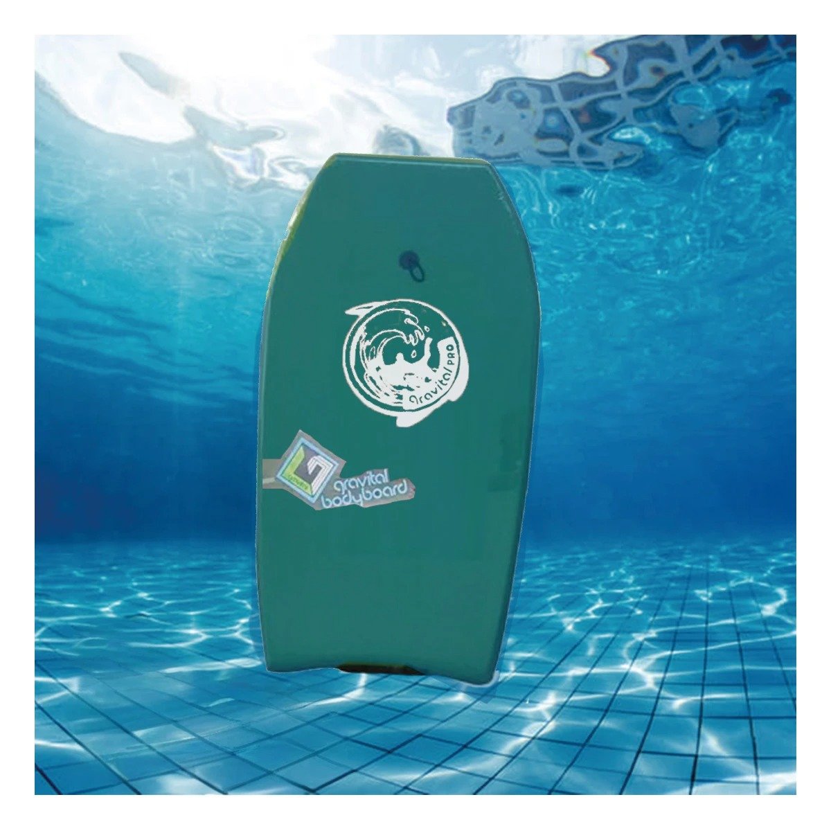 TABLA NATACIÓN RYBIU GR-41 ACUATICA ANTIDESLIZANTE 41 VERDE + PAPEL REGALO - 2