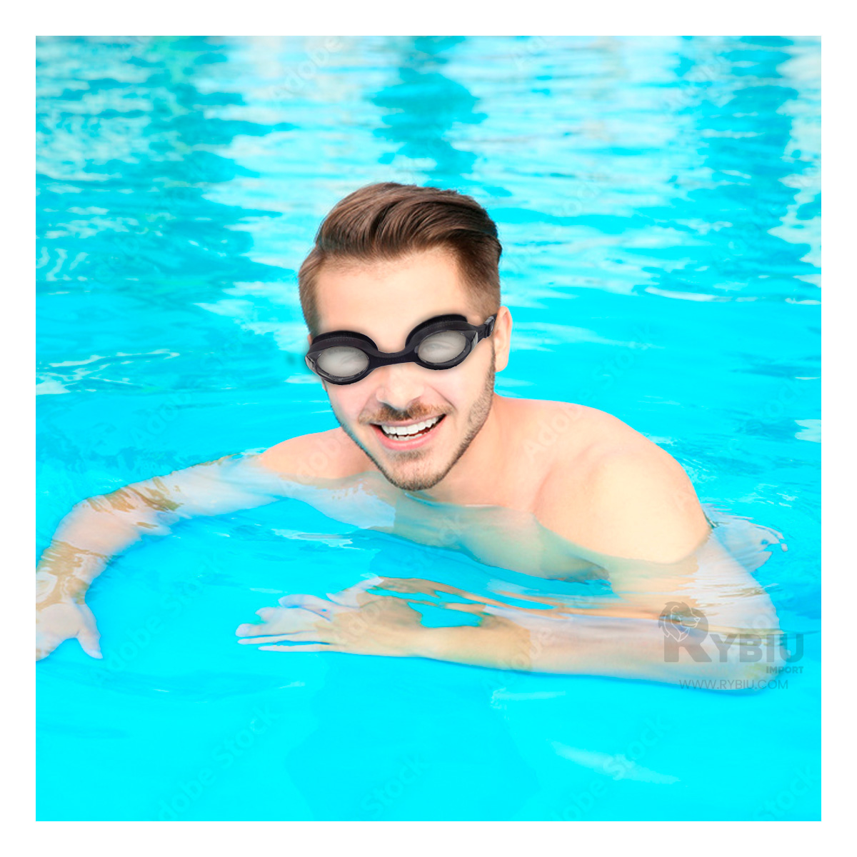 GAFAS NATACIÓN RYBIU MG-1600 AMPLIAS NADO NEGRO + REGALO AGENDITA - 4