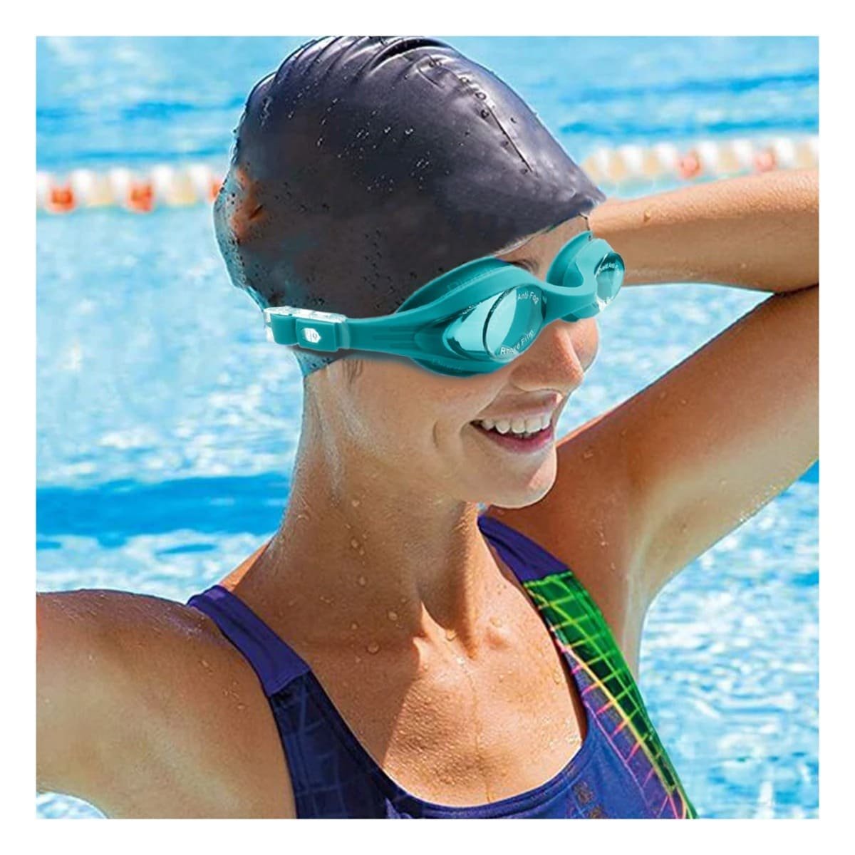 ANTEOJOS NATACIÓN RYBIU MG-1600 AJUSTABLES CELESTE + POST-IT ADHESIVOS - 3