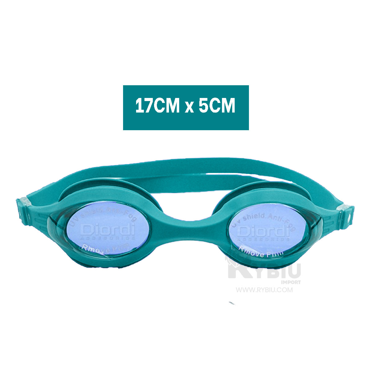 GAFAS NATACIÓN RYBIU MG-1600 UTILES PISCINA CELESTE + REGALO STICKERS - 5