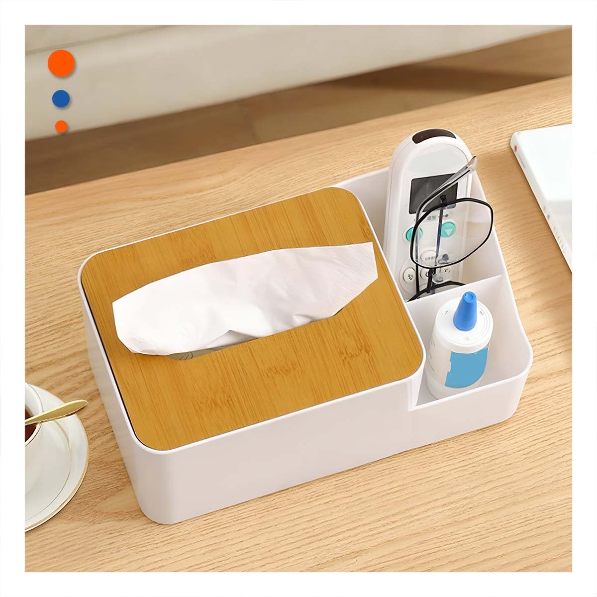 PORTA SERVILLETAS MULTIFUNCIONAL FACIL DE LIMPIAR, LIGERO Y SEGURO BLANCO Y+LIGAS REGALO - 1