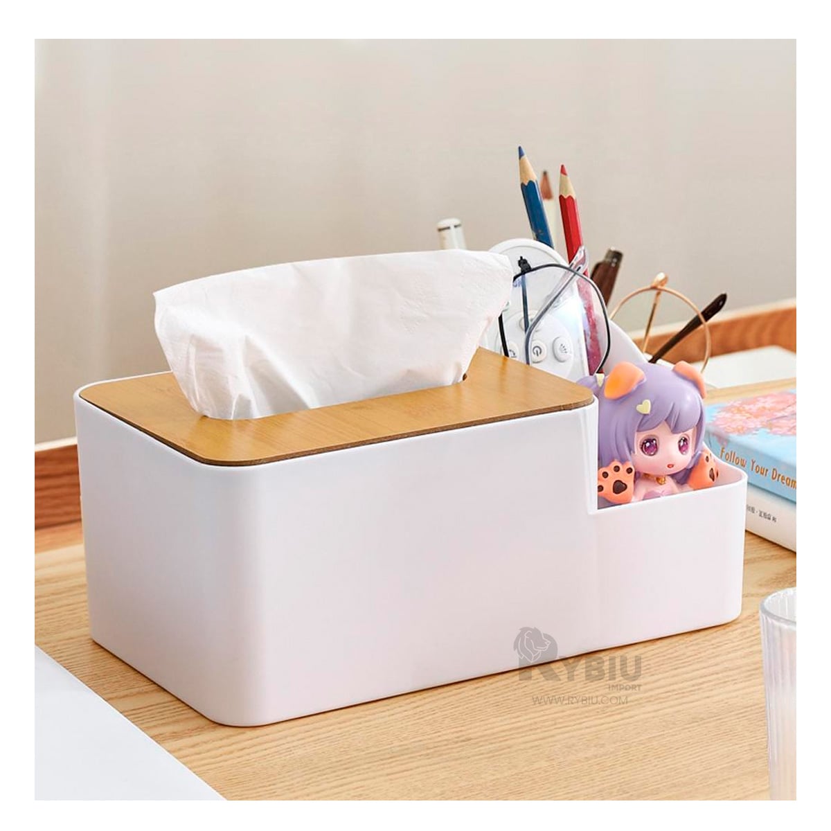 CAJITA LIGERA PARA PAÑITOS BLANCO Y+REGALO LIGAS PARA PEINAR - 1