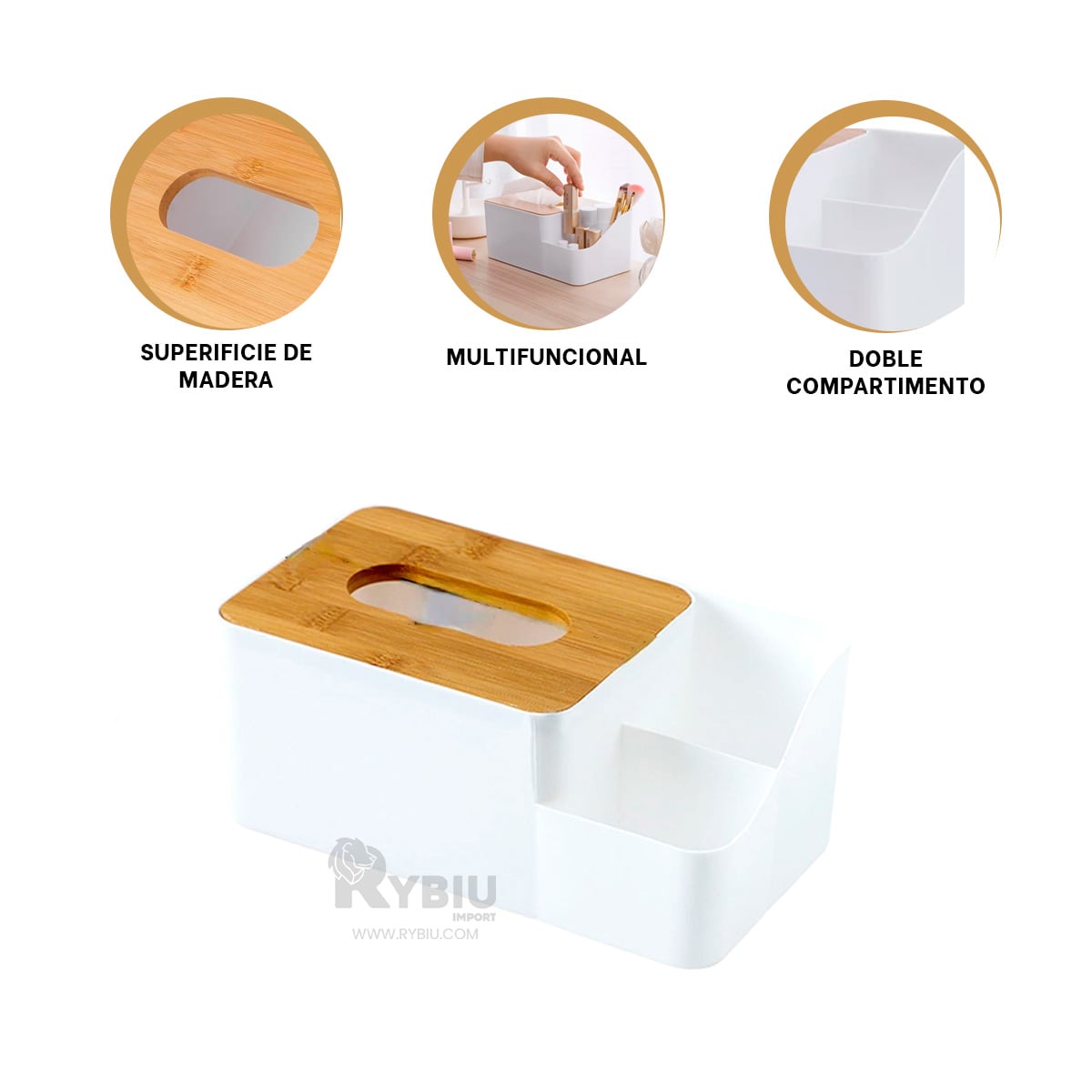 CAJITA LIGERA PARA PAÑITOS BLANCO Y+REGALO LIGAS PARA PEINAR - 3