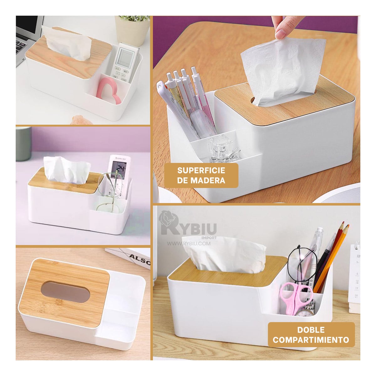 CONTENEDOR ELEGANTE DE SERVILLETAS BLANCO Y+REGALO AGENDITA - 1