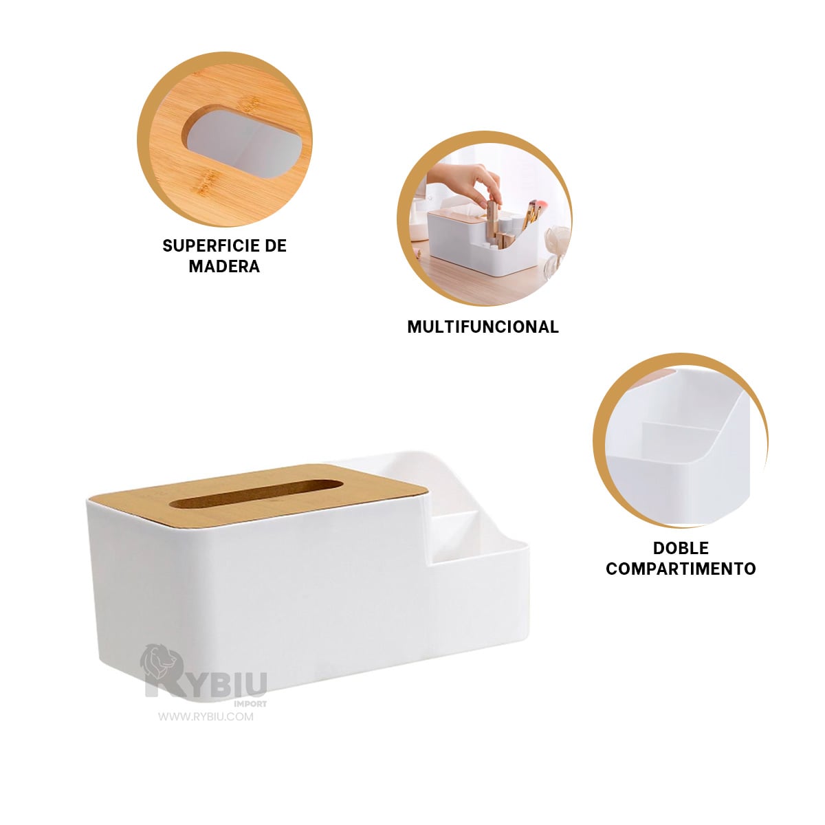 CONTENEDOR ELEGANTE DE SERVILLETAS BLANCO Y+REGALO AGENDITA - 2