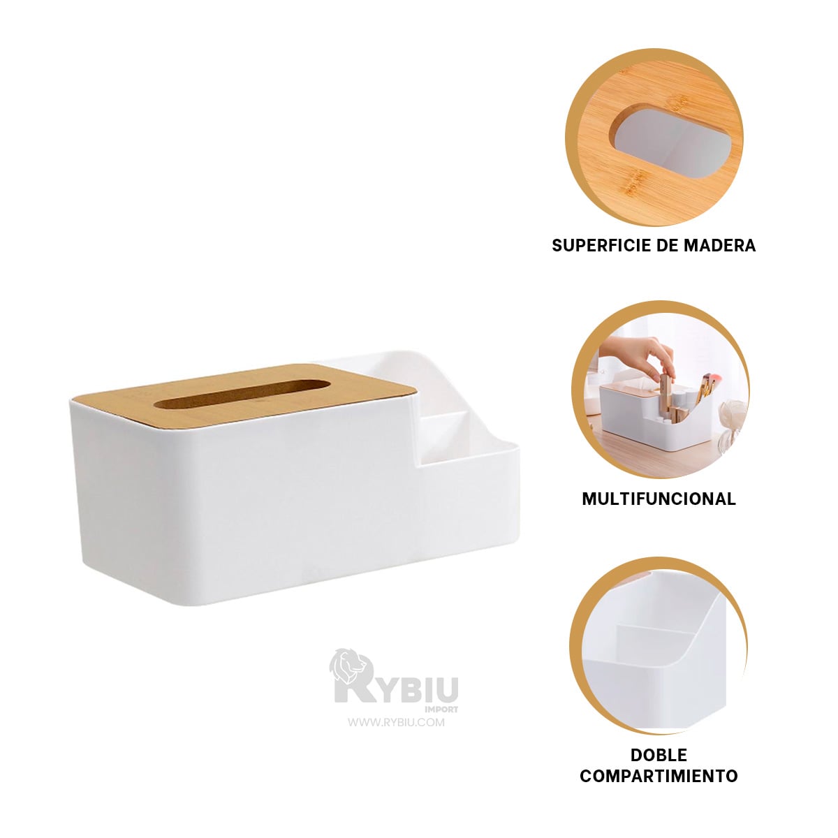CONTENEDOR ELEGANTE DE SERVILLETAS BLANCO Y+REGALO AGENDITA - 3