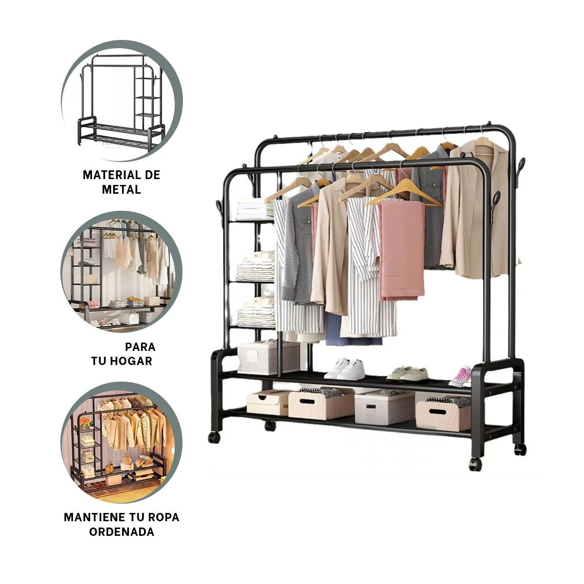 ORGANIZADOR RYBIU HO32617 OPTIMO FUNCIONAL NEGRO + GIFT STICKERS - 3