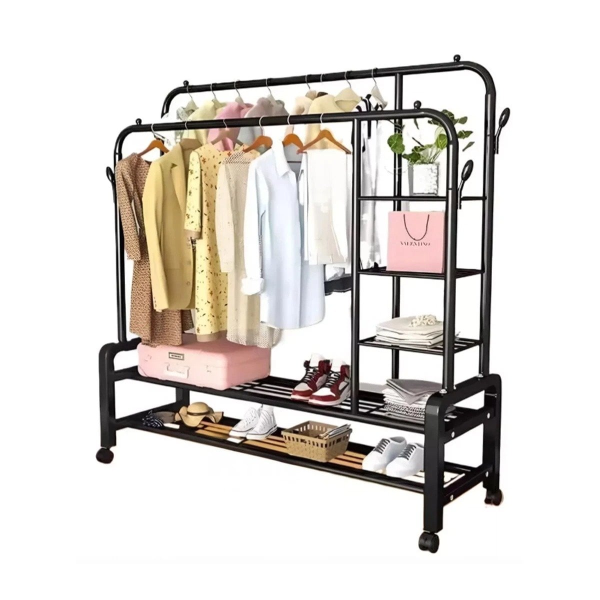 ESTANTE RYBIU HO32617 COMPACTO 2 NIVELES NEGRO + REGALO STICKERS - 3
