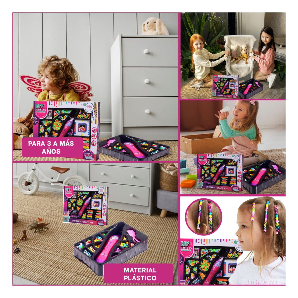 SET RYBIU JU34246 CUENTAS DECORATIVAS CON PISTOLA PELO + GIFT MINIAGENDA - 3
