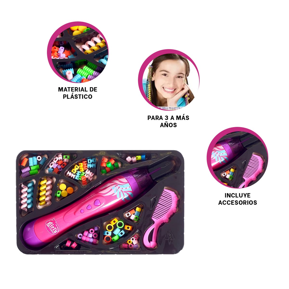 SET RYBIU JU34246 PIEZAS ESTILOS CABELLO + REGALO LIGAS PEINAR - 3