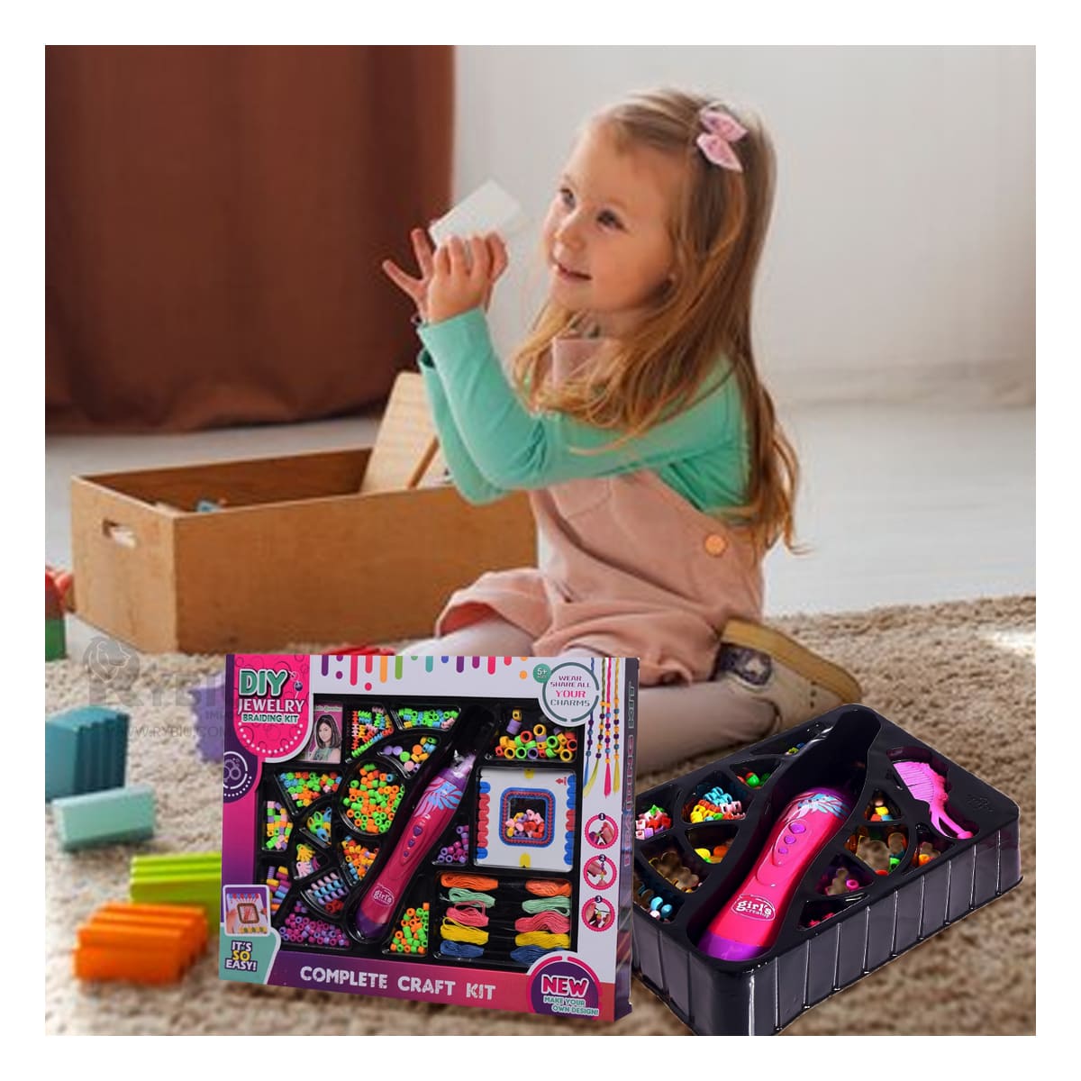 SET RYBIU JU34246 PIEZAS CON PISTOLA DECORAR CABELLO + POST-IT ADHESIVOS - 2