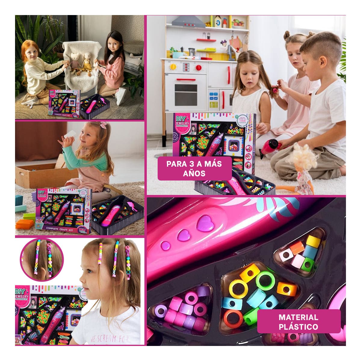SET RYBIU JU34246 PIEZAS CON PISTOLA DECORAR CABELLO + POST-IT ADHESIVOS - 3