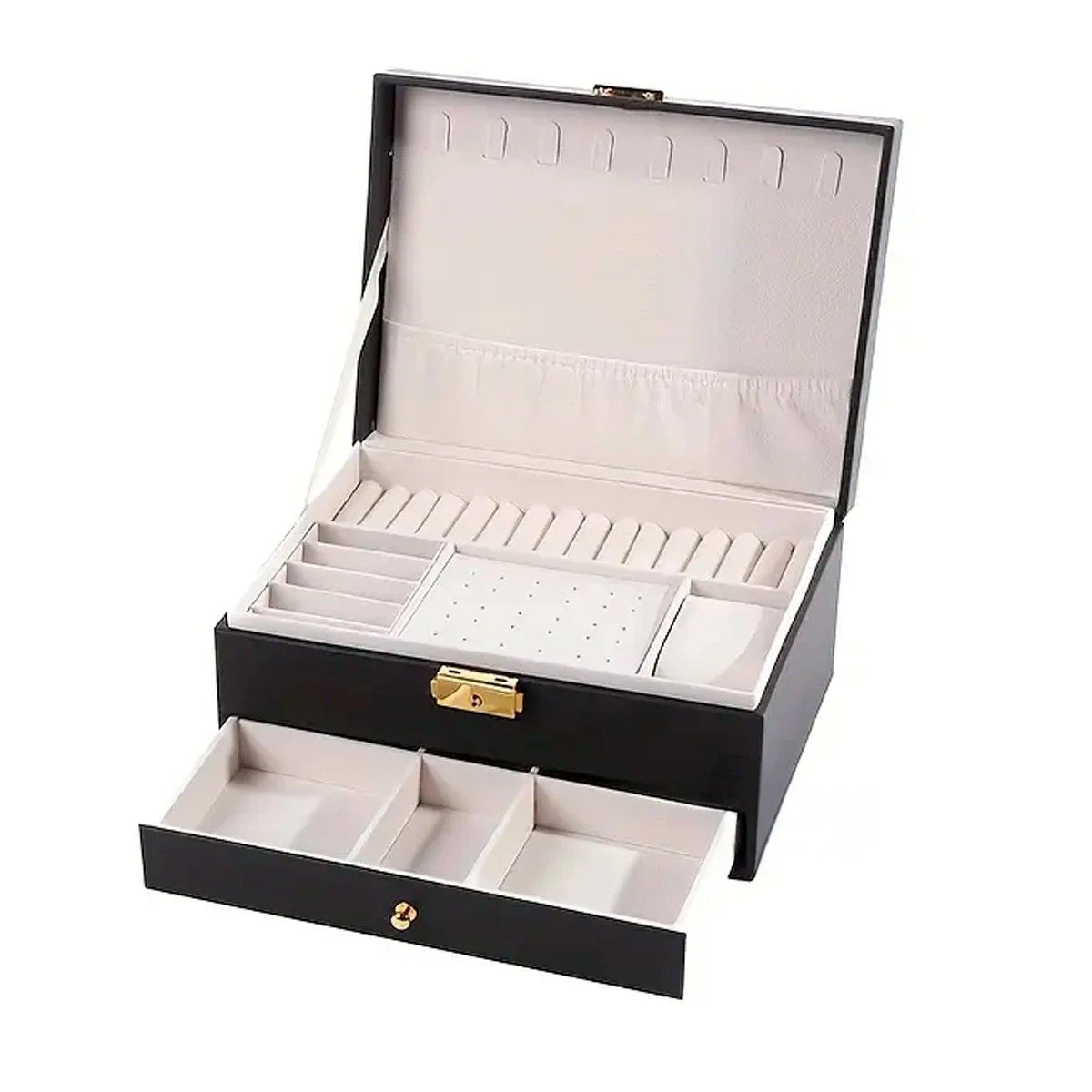 JOYERO RYBIU BE34273 CON LLAVE ORGANIZADOR EN + REGALO STICKERS NEGRO - 3