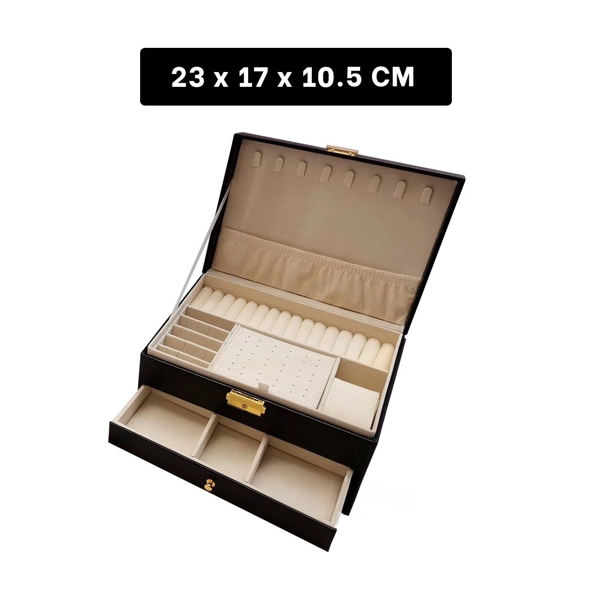 JOYERO RYBIU BE34273 CON LLAVE ORGANIZADOR EN + REGALO STICKERS NEGRO - 4